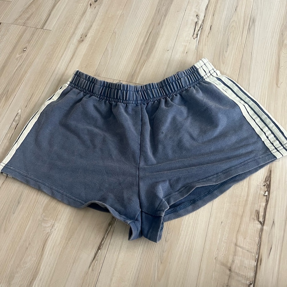 SHEIN Navy Athletic Shorts with Cream Stripes
